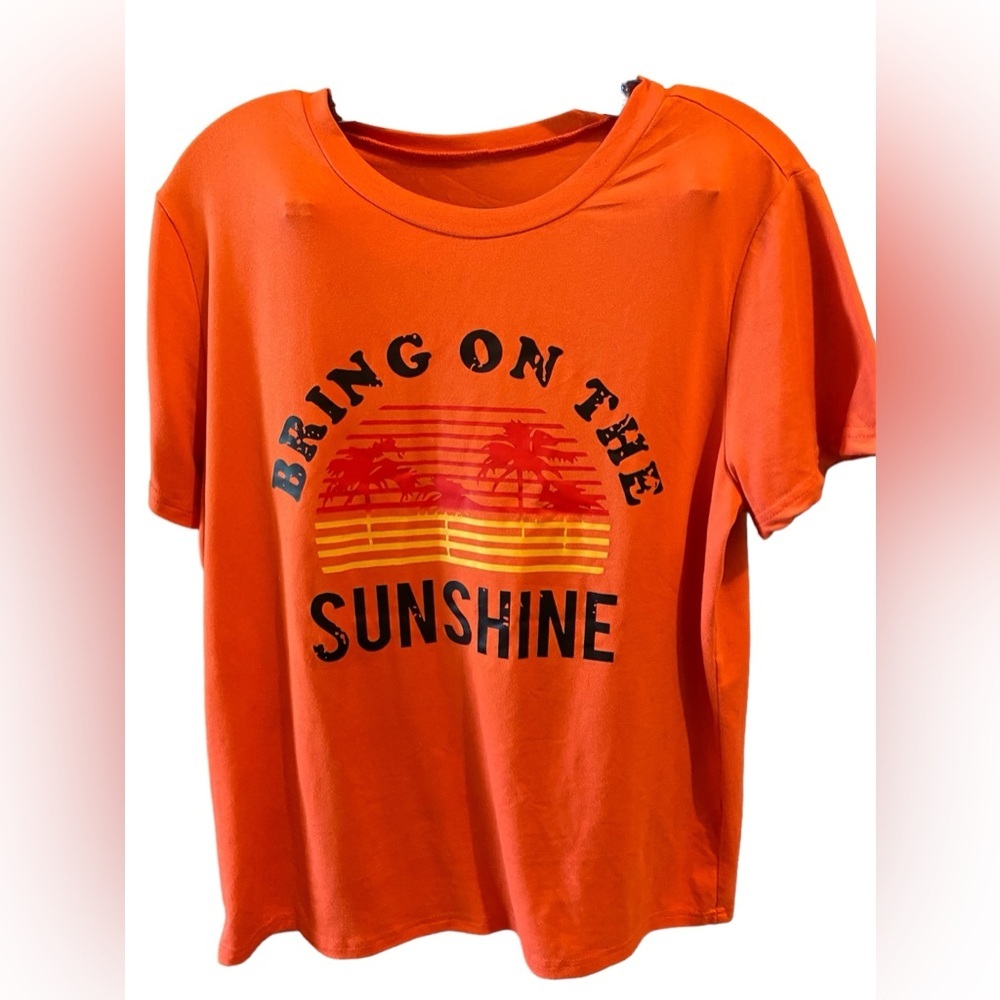 SHEIN EUC WOMANS T-SHIRT SZ L ORANGE